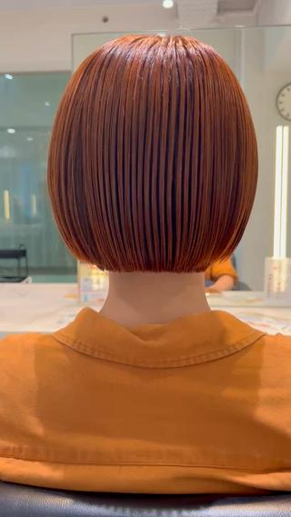 ミニボブとオレンジブラウン
綺麗にまっすぐ切ります︎ 
