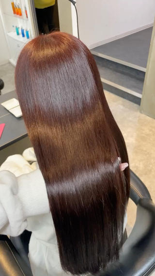 ブリーチなしWカラーでCherry Red 