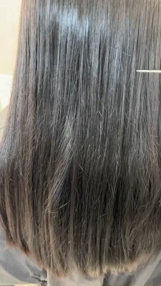 透明感のある地毛風カラーに·͜·︎
さらにプレミアムトリートメントでつやつやになりました️ 