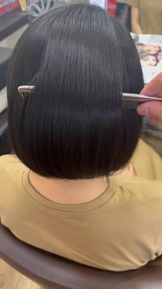 ミディアム パーマ きむえり/髪質改善 /うねり広がり改善のヘアスタイル