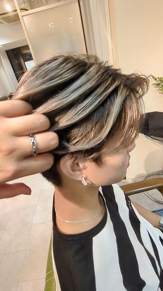 ショート カラー メンズ emiwo石川町所属・増田 耀のヘアスタイル