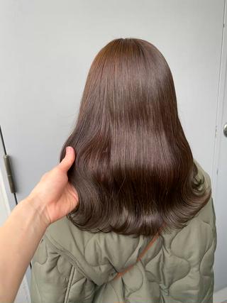 ミディアム カラー 韓国風ベージュ🤎 赤みなし🌿横浜🤎のヘアスタイル