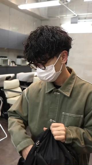 ミディアム パーマ メンズ 🌀パーマ特化 美容師🌀/しゅんのヘアスタイル