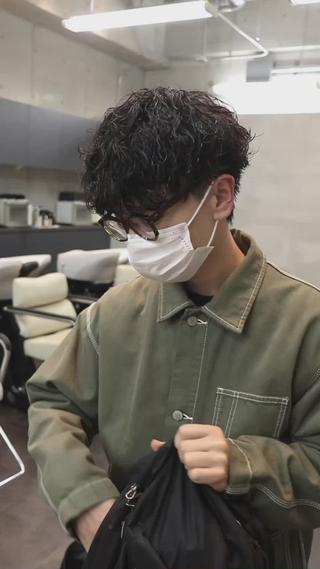 ミディアム パーマ メンズ 🌀パーマ特化 美容師🌀/しゅんのヘアスタイル