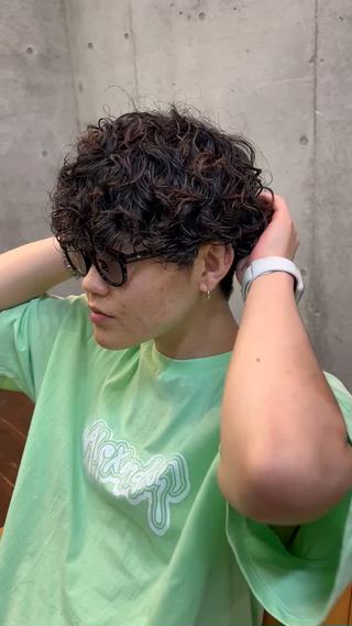 ミディアム パーマ メンズ 🌀パーマ特化 美容師🌀/しゅんのヘアスタイル