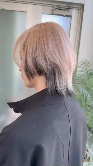 ショート カラー レイヤーカットモデル 募集/藤原一真のヘアスタイル
