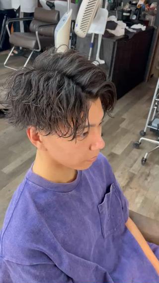 ショート パーマ メンズ 💇🏻‍♂️パーマ ニキ✨本田龍斗のヘアスタイル