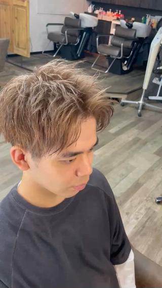 ショート カラー メンズ 💇🏻‍♂️パーマ ニキ✨本田龍斗のヘアスタイル