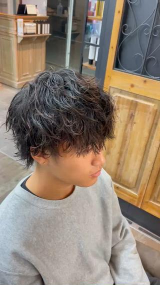 ショート パーマ メンズ 💇🏻‍♂️パーマ ニキ✨本田龍斗のヘアスタイル