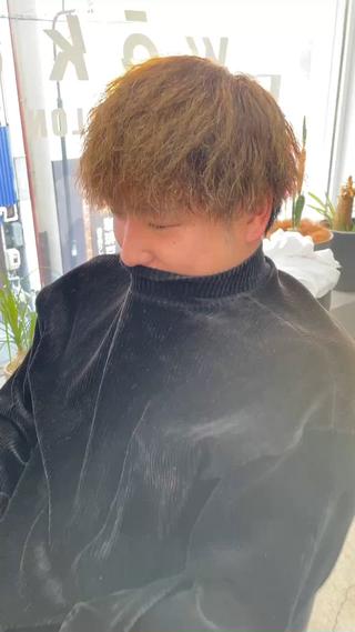 ミディアム パーマ メンズ メンズ専門サロン wokeのヘアスタイル