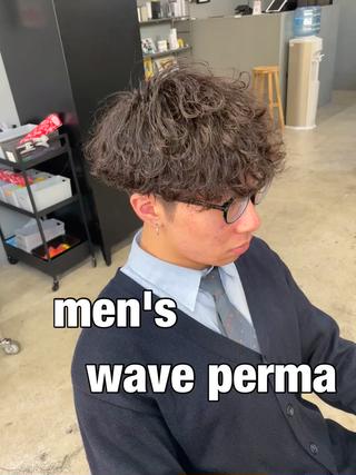 ミディアム パーマ メンズ専門サロン wokeのヘアスタイル