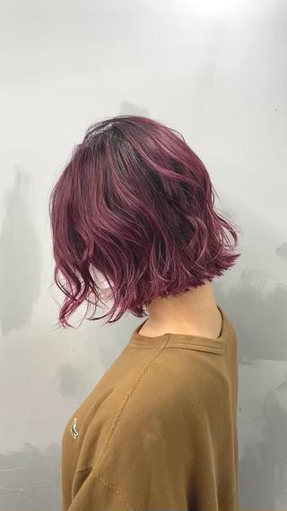 ミディアム カラー opus 店長大和 レイヤー/赤み消しのヘアスタイル