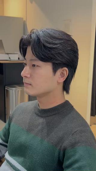 ショート パーマ メンズ BLEUNIR  心斎橋所属・会社で浮かない ビジネスヘア/心斎橋のヘアスタイル