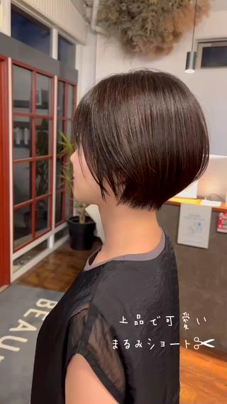 トリートメントてツヤツヤに仕上げた、まるみショートです︎ 