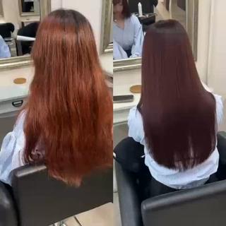 ロング カラー 髪質改善/縮毛 矯正/れいなのヘアスタイル