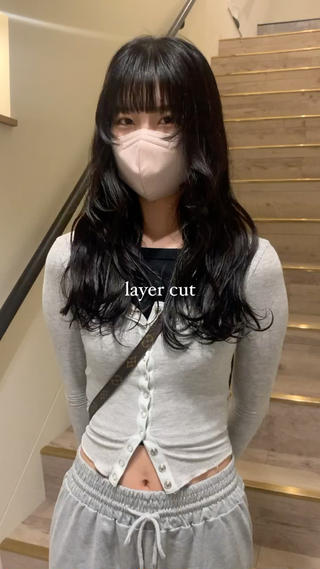 顔まわりのレイヤーをアクセントに、、