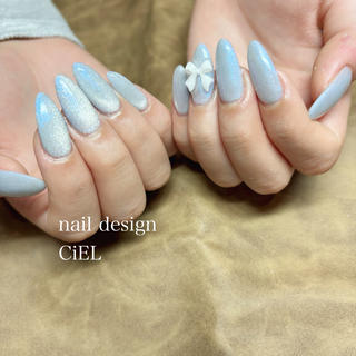 ワンカラーに追加マグネットネイルで 