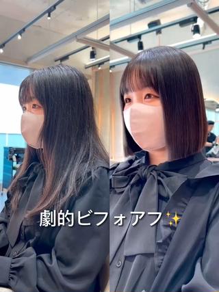 ミディアム 縮毛矯正/髪質改善/ 🔥/銀座/はやとのヘアスタイル