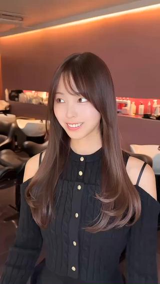 可愛いまろやかブラウンとレイヤーカット