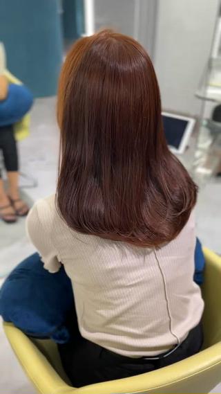 ミディアム カラー ヘアアレンジ レイヤー/髪質改善 縮毛/ハッシュカットのヘアスタイル