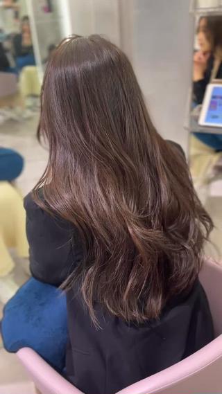 ロング カラー ヘアアレンジ レイヤー/髪質改善 縮毛/ハッシュカットのヘアスタイル