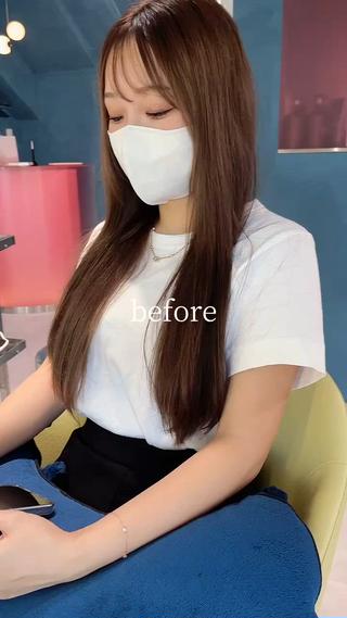 ロング ヘアアレンジ レイヤー/髪質改善 縮毛/ハッシュカットのヘアスタイル