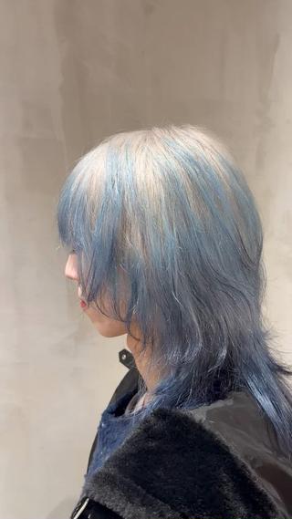カラー ハイトーン/ブリーチ /ウルフ/しゅーたのヘアスタイル