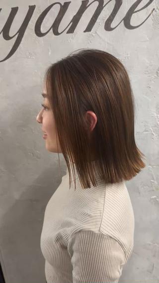 セミロング 髪質改善ayame 横山諒のヘアスタイル