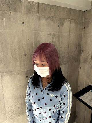 セミロング カラー メンズ ☁️かずき☁️青.紫 推し活カラー💫のヘアスタイル