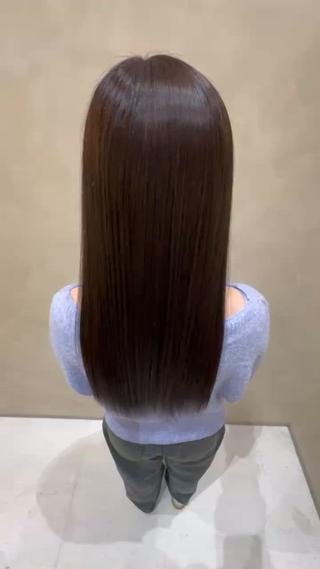 ロング 酸性ストレート 青木優磨のヘアスタイル