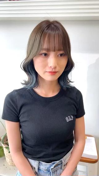 ミディアム カラー ヘアアレンジ 大宮/山口 竣也のヘアスタイル