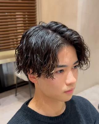 波巻きスパイラルパーマ【センターパート】 