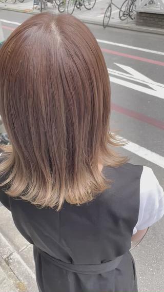 ミディアム カラー ヘアアレンジ Recess hair所属・川内 政人のヘアスタイル