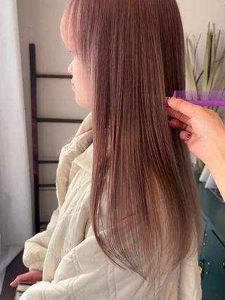 2cmリタッチとオンカラーでpink beige
すごく柔らかいカラーで色落ちまで可愛いです 