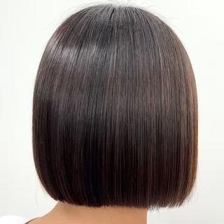 ミディアム カラー パーマ ヘアアレンジ メンズ キッズ Shanti所属・ボブ×自然な縮毛矯正 RYOGAのヘアスタイル