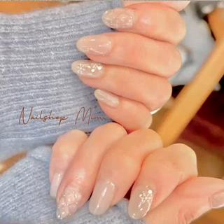 #ナチュラルネイル
#キルティングネイル
#雪の結晶ネ
#動画
#オフィスネイル