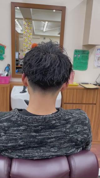 ミディアム パーマ メンズ メンズパーマ 赤司 泰樹のヘアスタイル