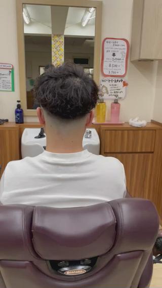 ミディアム パーマ メンズ メンズパーマ 赤司 泰樹のヘアスタイル