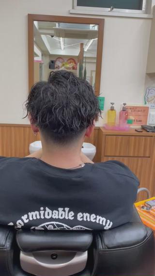 ミディアム パーマ メンズ メンズパーマ 赤司 泰樹のヘアスタイル