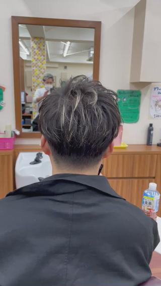 ミディアム パーマ メンズ メンズパーマ 赤司 泰樹のヘアスタイル