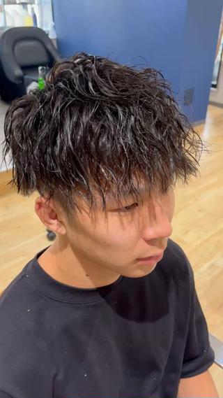 ショート カラー パーマ メンズ Men'ssalon LiG／kaitoのヘアスタイル