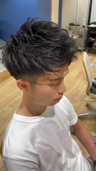 ショート カラー パーマ メンズ Men'ssalon LiG／kaitoのヘアスタイル