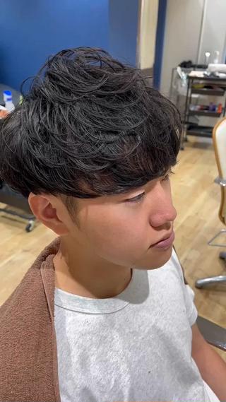 ショート カラー パーマ メンズ Men'ssalon LiG／kaitoのヘアスタイル