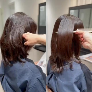 ミディアム Lit. 自由が丘所属・髪質改善🥇津田 【自由が丘】【美髪】のヘアスタイル