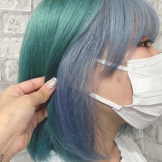 セミロング カラー パーマ ヘアアレンジ メンズ キッズ ネイル マツエク・マツパ アイブロウ 似合わせカラー♡髪質 改善🎀サトカ🍒のヘアスタイル