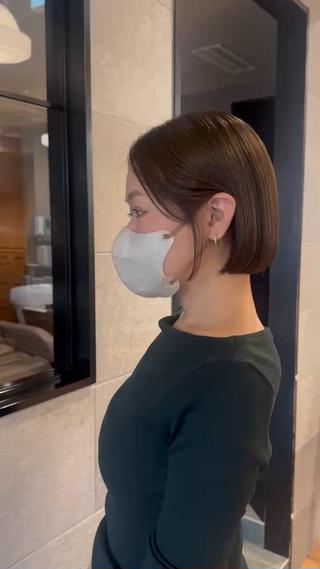 ショート ボブ×レイヤーカット 艶髪🇰🇷中山蓮のヘアスタイル