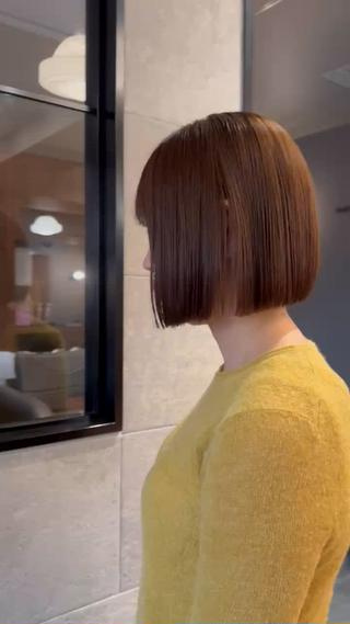 ショート ボブ×レイヤーカット 艶髪🇰🇷中山蓮のヘアスタイル