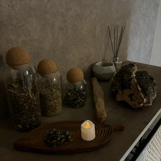 よもぎ蒸しのお部屋の様子です
撮影時は夕方でしたので雰囲気も◎ 