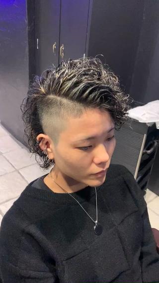 スパイラルパーマ×ハイライト