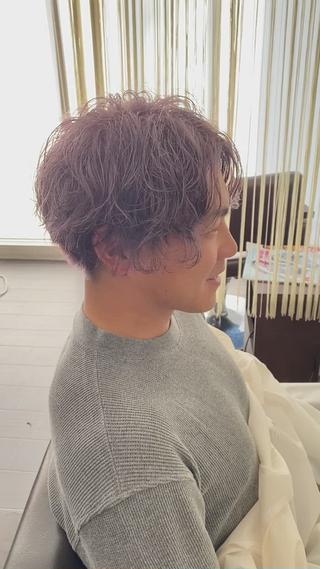 ショート カラー パーマ メンズ 阿久津 泰幸のヘアスタイル